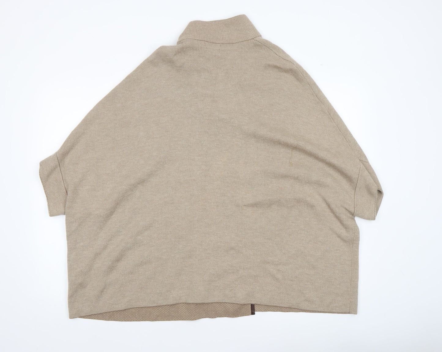 Womens UK Size XS Massimo Dutti Beige Cape Jumper