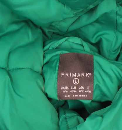 Womens UK Size L Primark Green Puffer Jacket