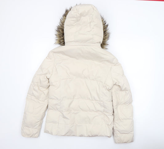 Womens UK Size 8 Marks and Spencer Beige Puffer Jacket