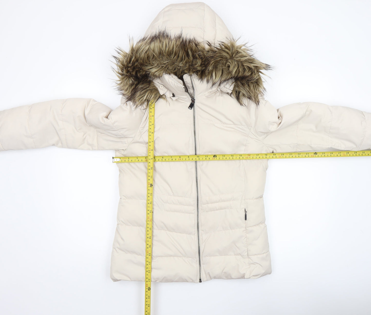 Womens UK Size 8 Marks and Spencer Beige Puffer Jacket