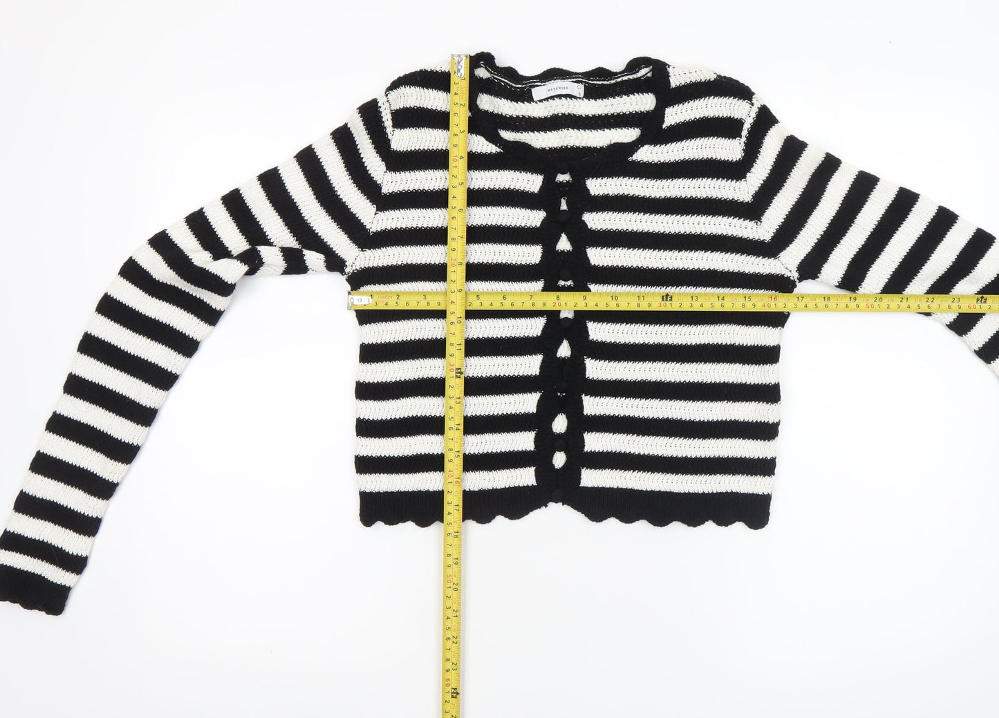 Womens UK Size S RESERVED Black Cardigan Jumper