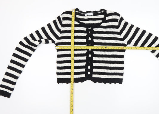Womens UK Size S RESERVED Black Cardigan Jumper