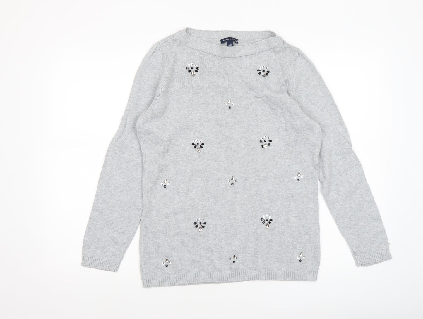 Womens UK Size M Tommy Hilfiger Grey Pullover Jumper