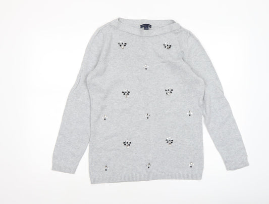 Womens UK Size M Tommy Hilfiger Grey Pullover Jumper