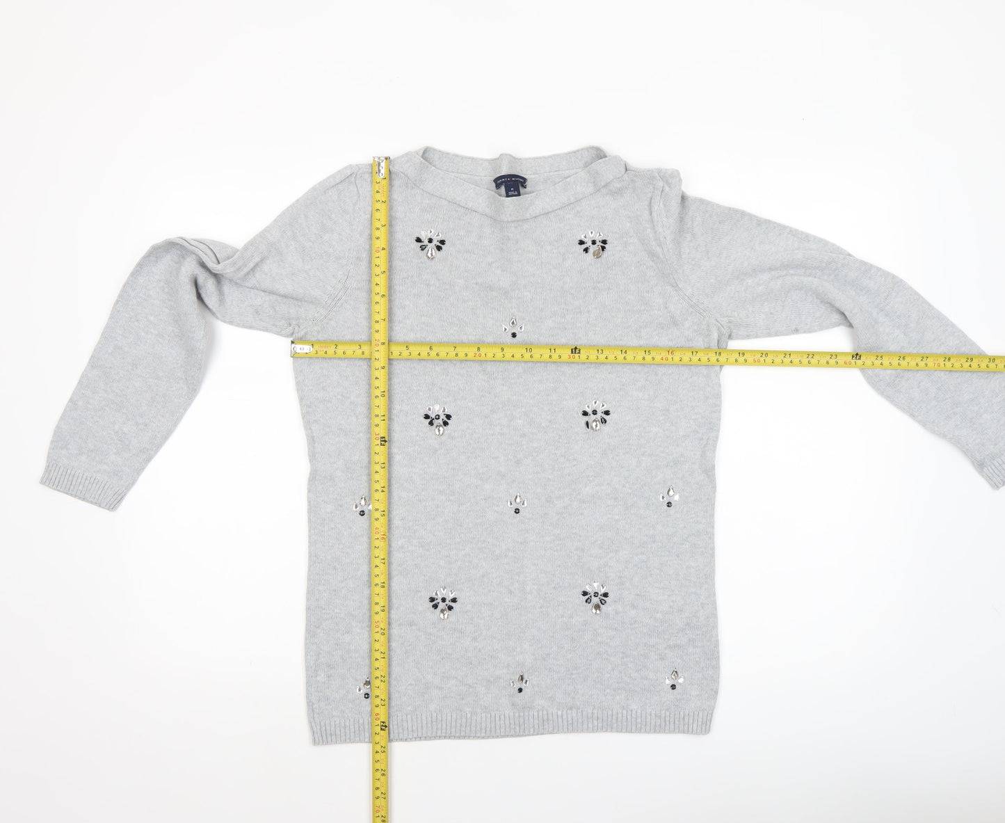 Womens UK Size M Tommy Hilfiger Grey Pullover Jumper