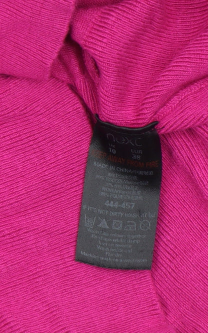 Womens UK Size 10 NEXT Pink Ringer Blouse