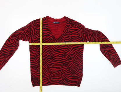 Womens UK Size S Marks and Spencer Red Pullover Jumper