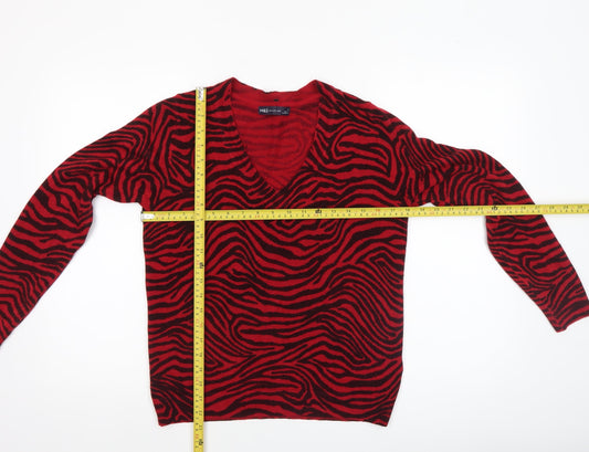 Womens UK Size S Marks and Spencer Red Pullover Jumper