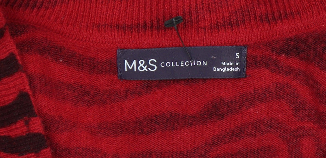 Womens UK Size S Marks and Spencer Red Pullover Jumper