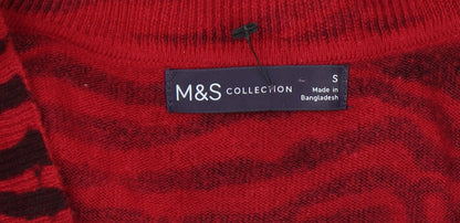 Womens UK Size S Marks and Spencer Red Pullover Jumper