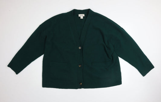 Womens UK Size M Monki Green Cardigan Jumper