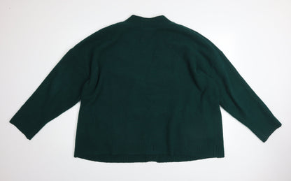 Womens UK Size M Monki Green Cardigan Jumper