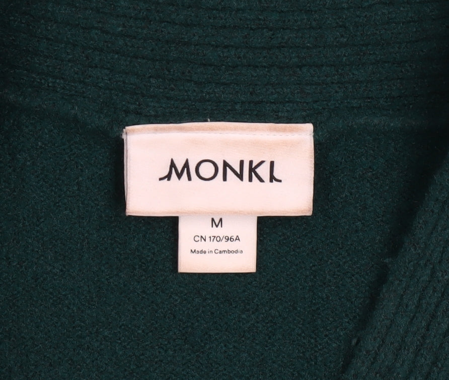 Womens UK Size M Monki Green Cardigan Jumper
