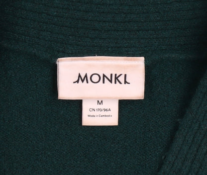 Womens UK Size M Monki Green Cardigan Jumper