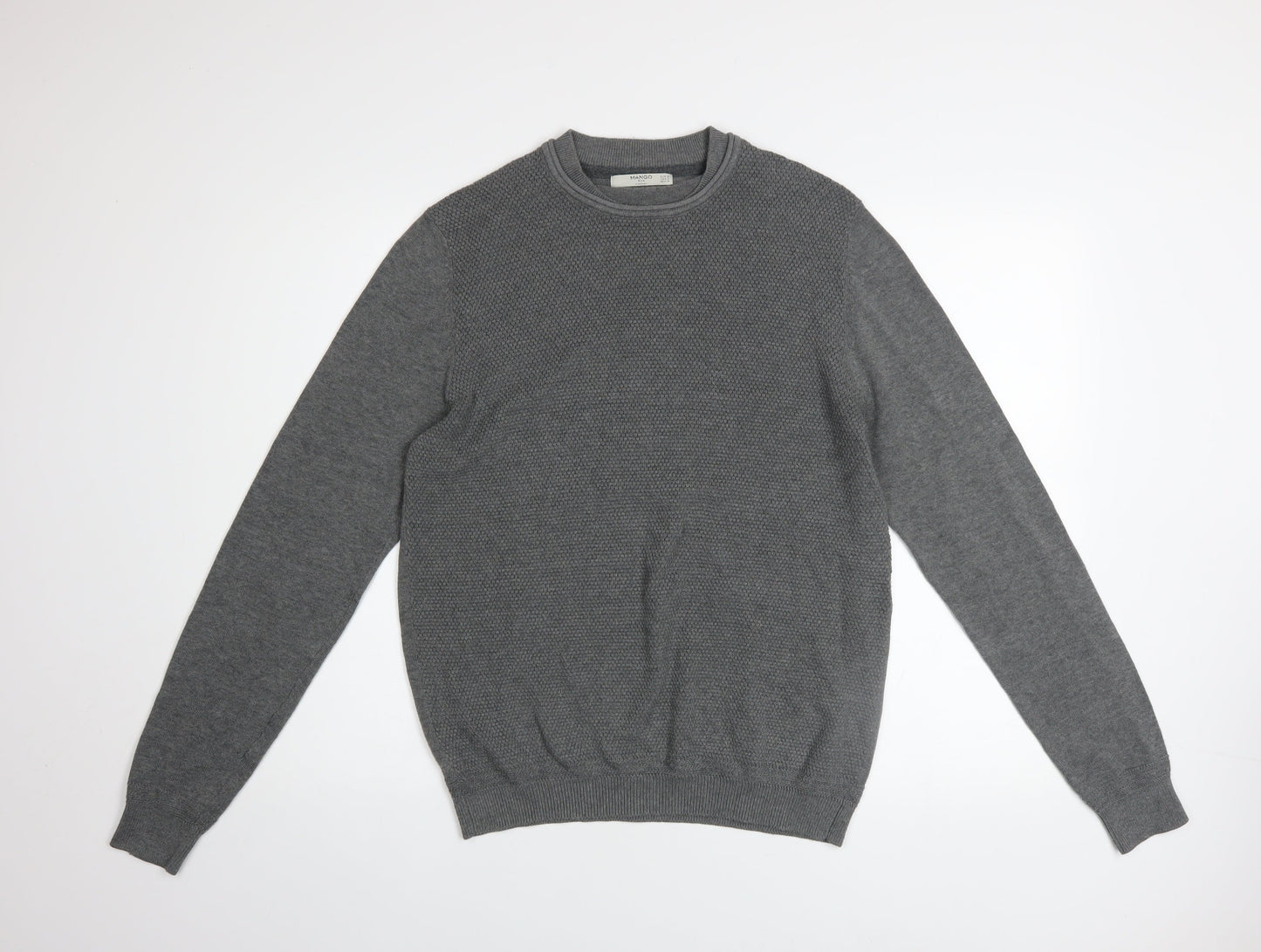 Mens UK Size M Mango Grey Pullover Jumper