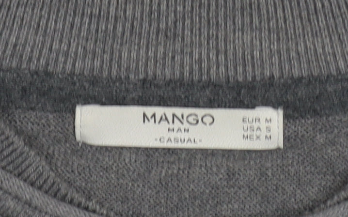 Mens UK Size M Mango Grey Pullover Jumper