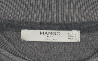 Mens UK Size M Mango Grey Pullover Jumper