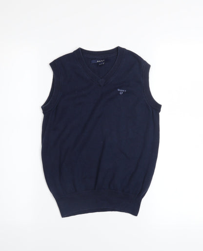 Boys UK Size 7-8 Years GANT Blue Vest Jumper