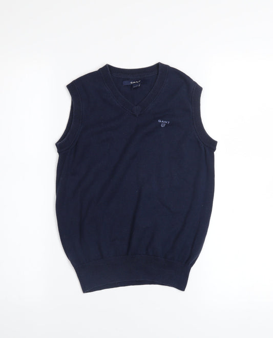 Boys UK Size 7-8 Years GANT Blue Vest Jumper