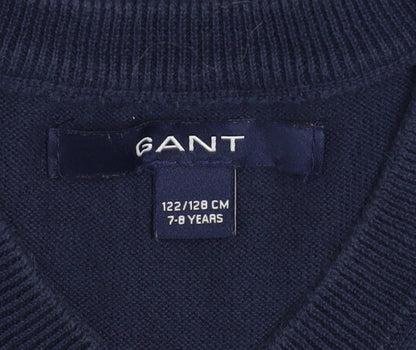 Boys UK Size 7-8 Years GANT Blue Vest Jumper