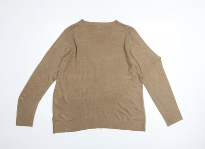 Womens UK Size 14 Marks and Spencer Beige Pullover Jumper