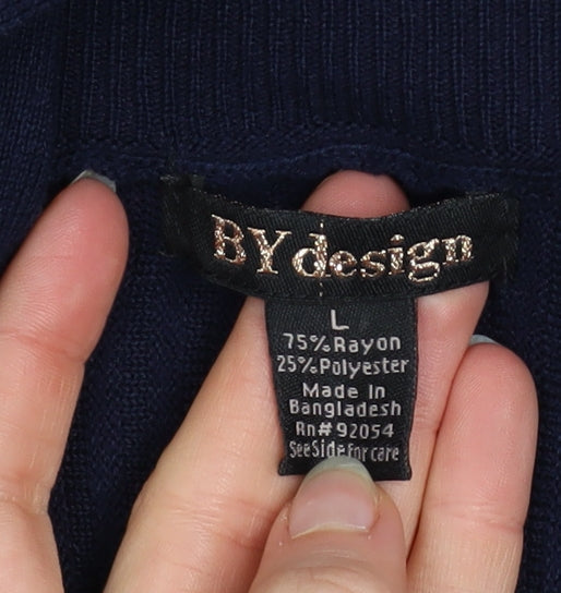 Womens UK Size L By Design Blue Cardigan Jumper