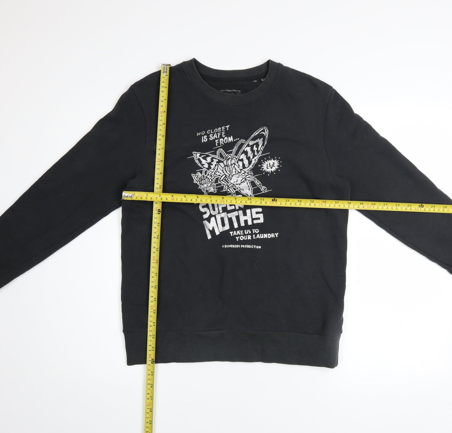 Womens UK Size 10 Superdry Black Pullover Sweatshirt