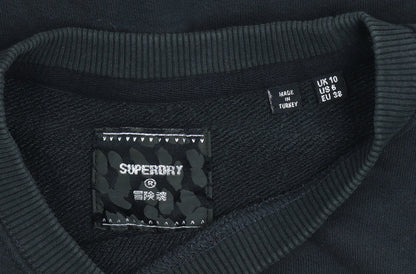 Womens UK Size 10 Superdry Black Pullover Sweatshirt