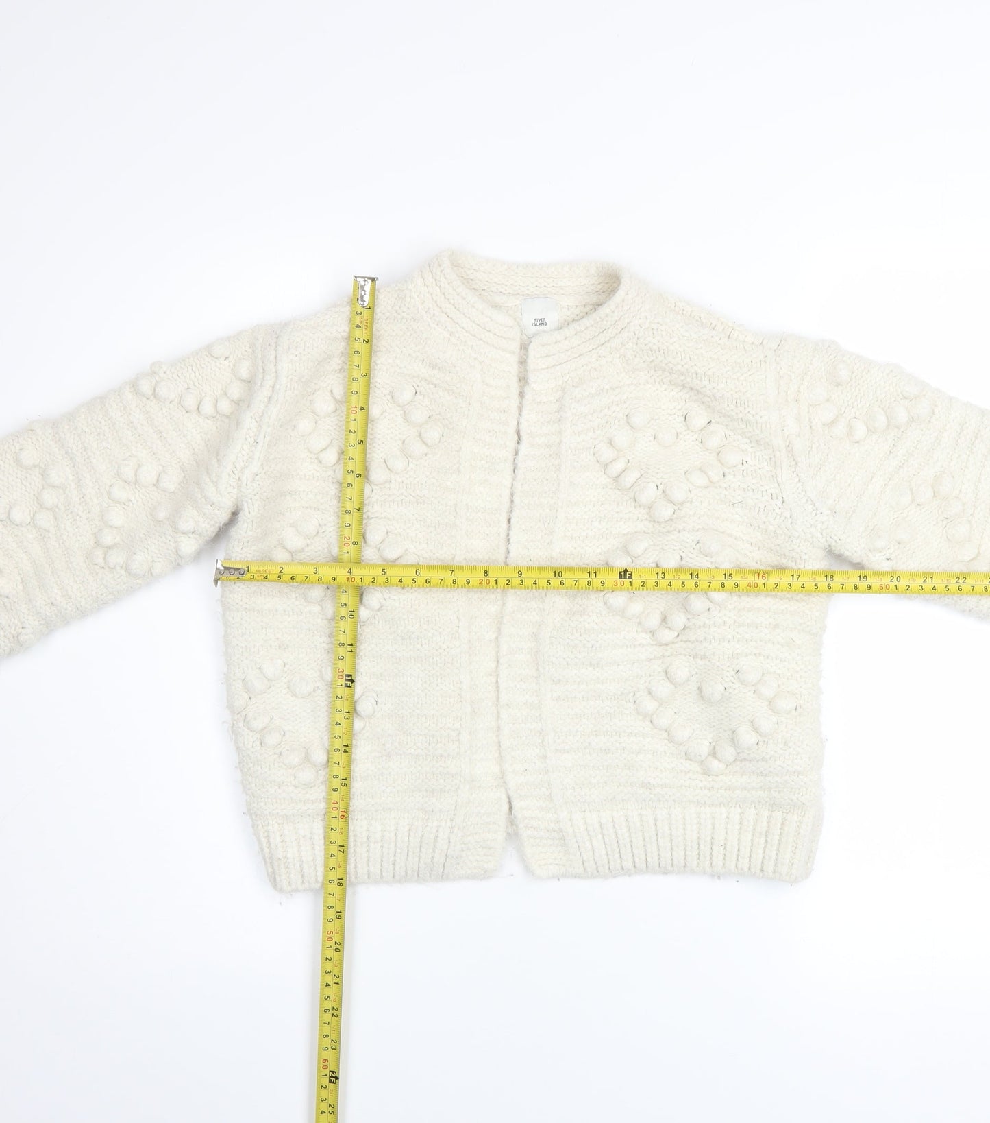 Womens UK Size S River Island Ivory Cardigan Jumper