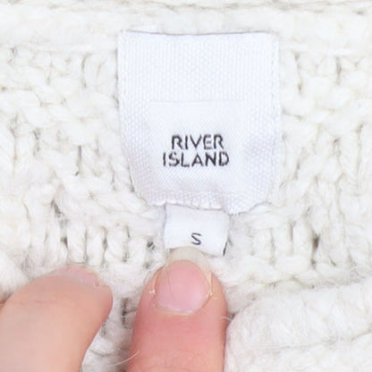 Womens UK Size S River Island Ivory Cardigan Jumper