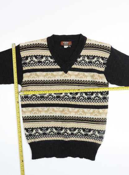 Mens UK Size L Foster Beige Pullover Jumper