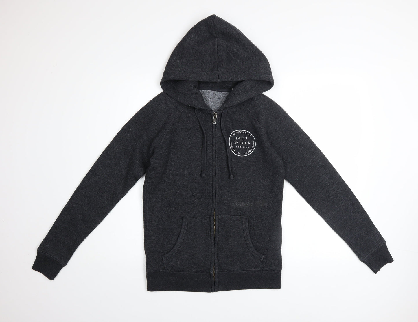 Womens UK Size 8 Jack Wills Black Full Zip Hoodie