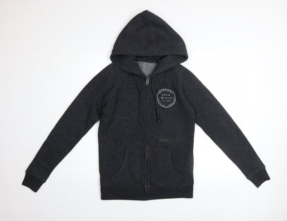 Womens UK Size 8 Jack Wills Black Full Zip Hoodie