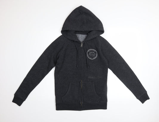 Womens UK Size 8 Jack Wills Black Full Zip Hoodie