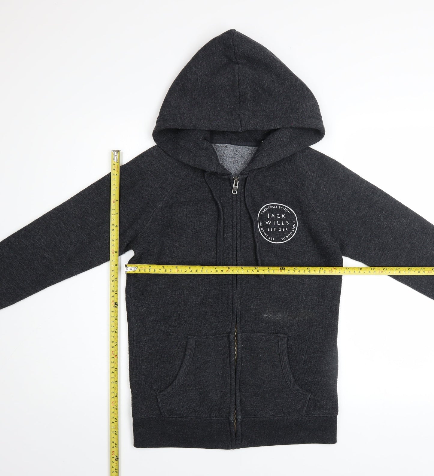 Womens UK Size 8 Jack Wills Black Full Zip Hoodie