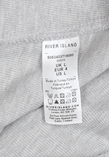 Womens UK Size L River Island Grey Pullover Jumper