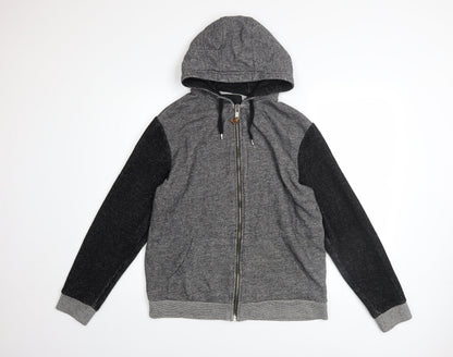 Mens UK Size M River Island Grey Full Zip Hoodie