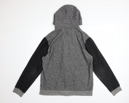 Mens UK Size M River Island Grey Full Zip Hoodie