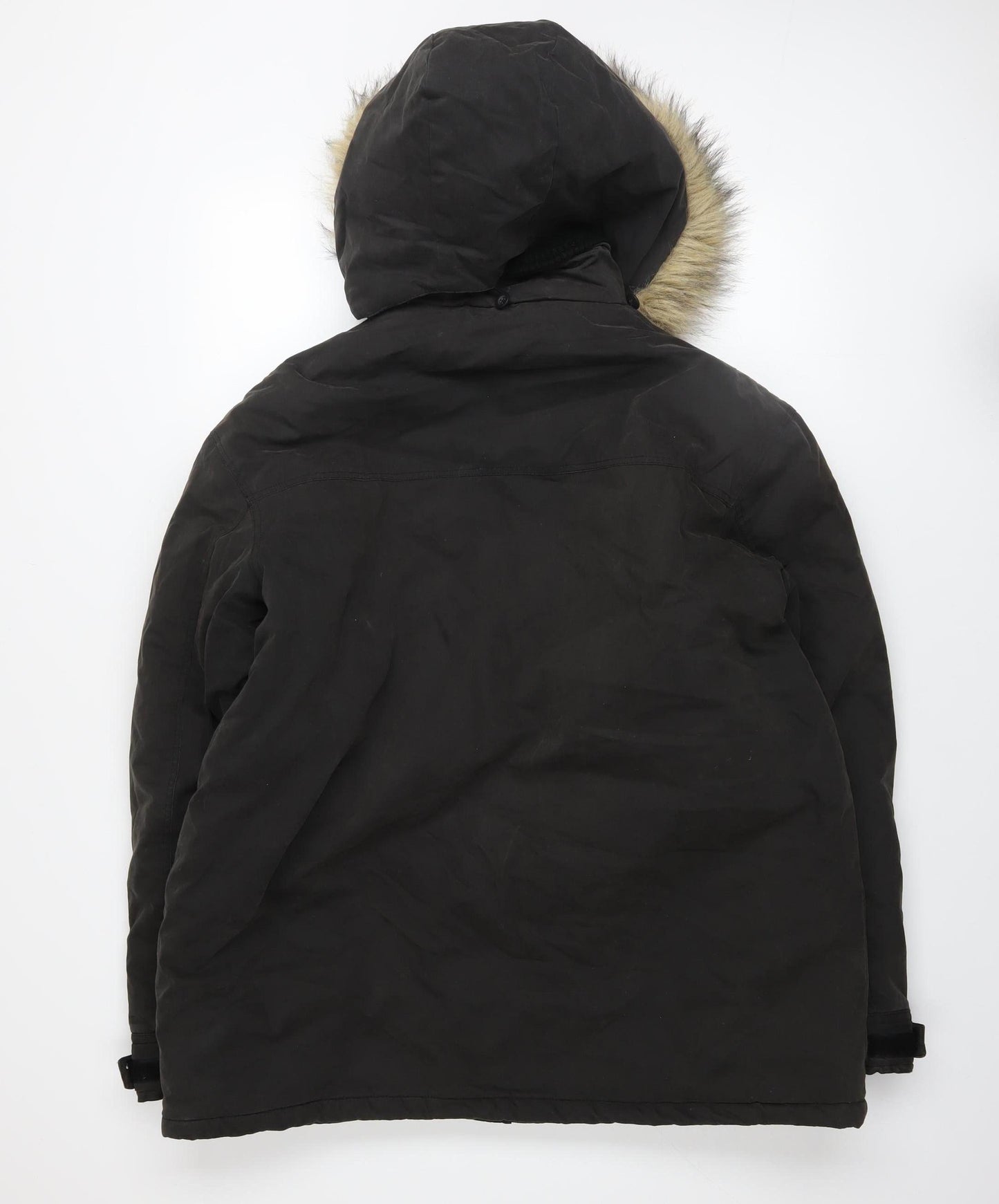 Mens UK Size M Cotton Traders Black Parka Coat