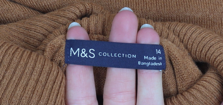 Womens UK Size 14 Marks and Spencer Brown Pullover Jumper