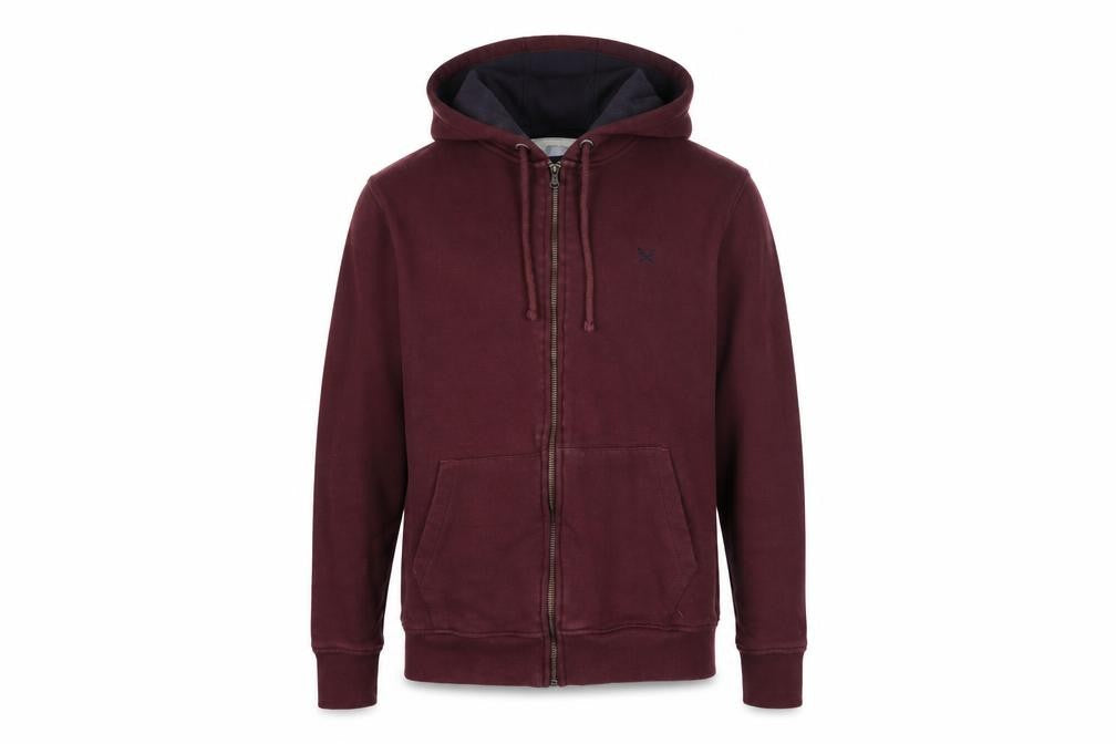 Front view of Crew Clothing Men’s Brown Full Zip Hoodie M