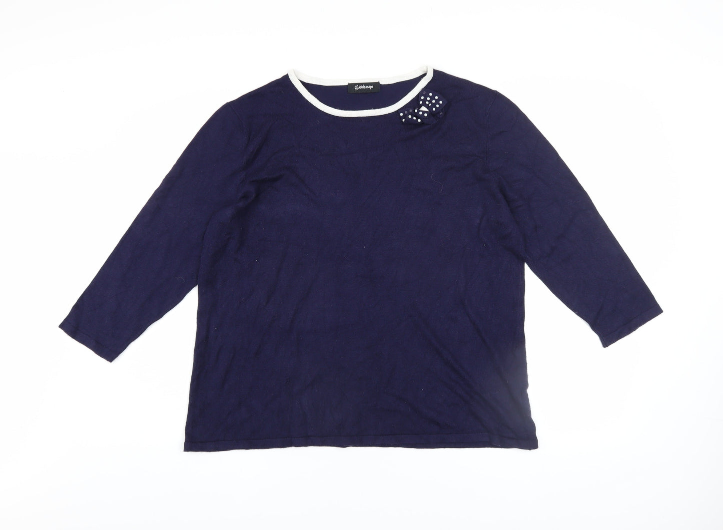 Womens UK Size 20 Kaleidoscope Blue Pullover Jumper