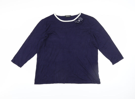 Womens UK Size 20 Kaleidoscope Blue Pullover Jumper