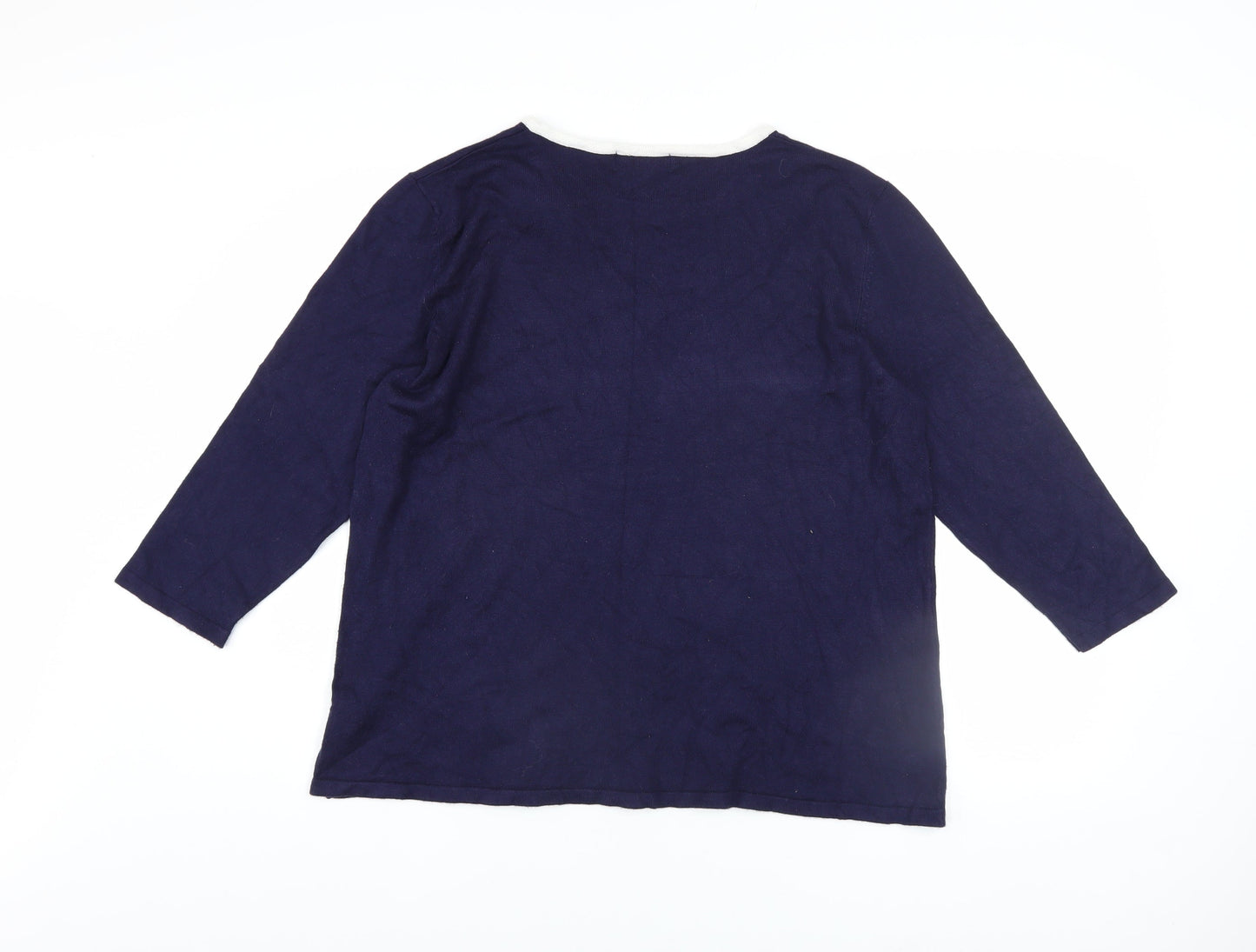 Womens UK Size 20 Kaleidoscope Blue Pullover Jumper