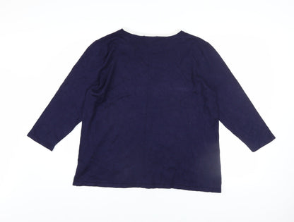 Womens UK Size 20 Kaleidoscope Blue Pullover Jumper