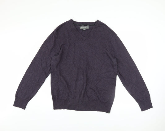 Mens UK Size M Eddie Bauer Purple Pullover Jumper