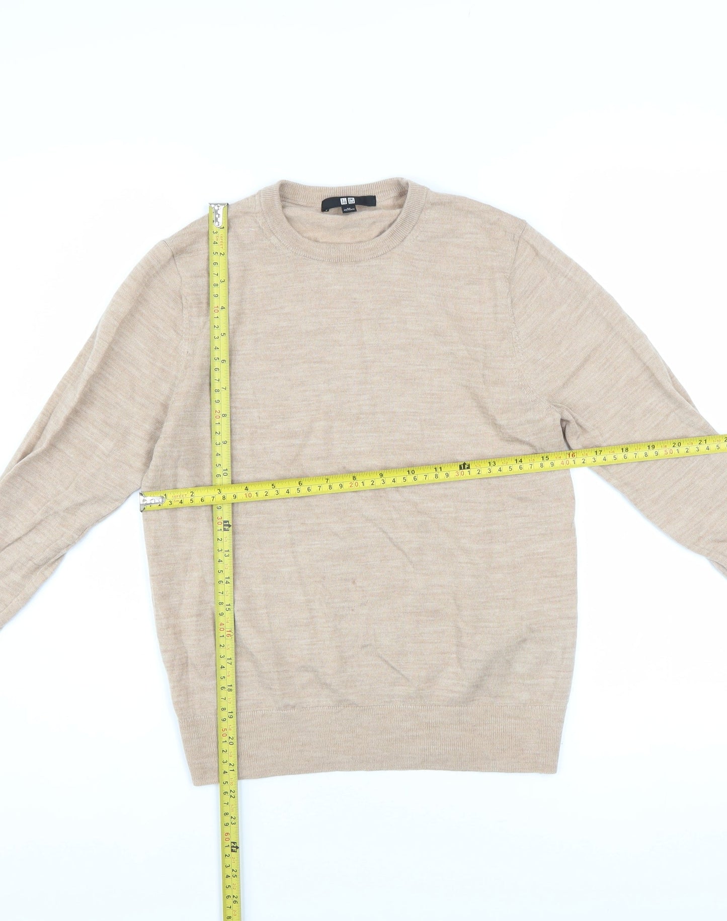 Womens UK Size XS Uniqlo Beige Pullover Jumper