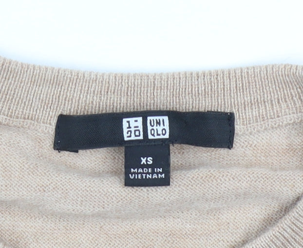 Womens UK Size XS Uniqlo Beige Pullover Jumper