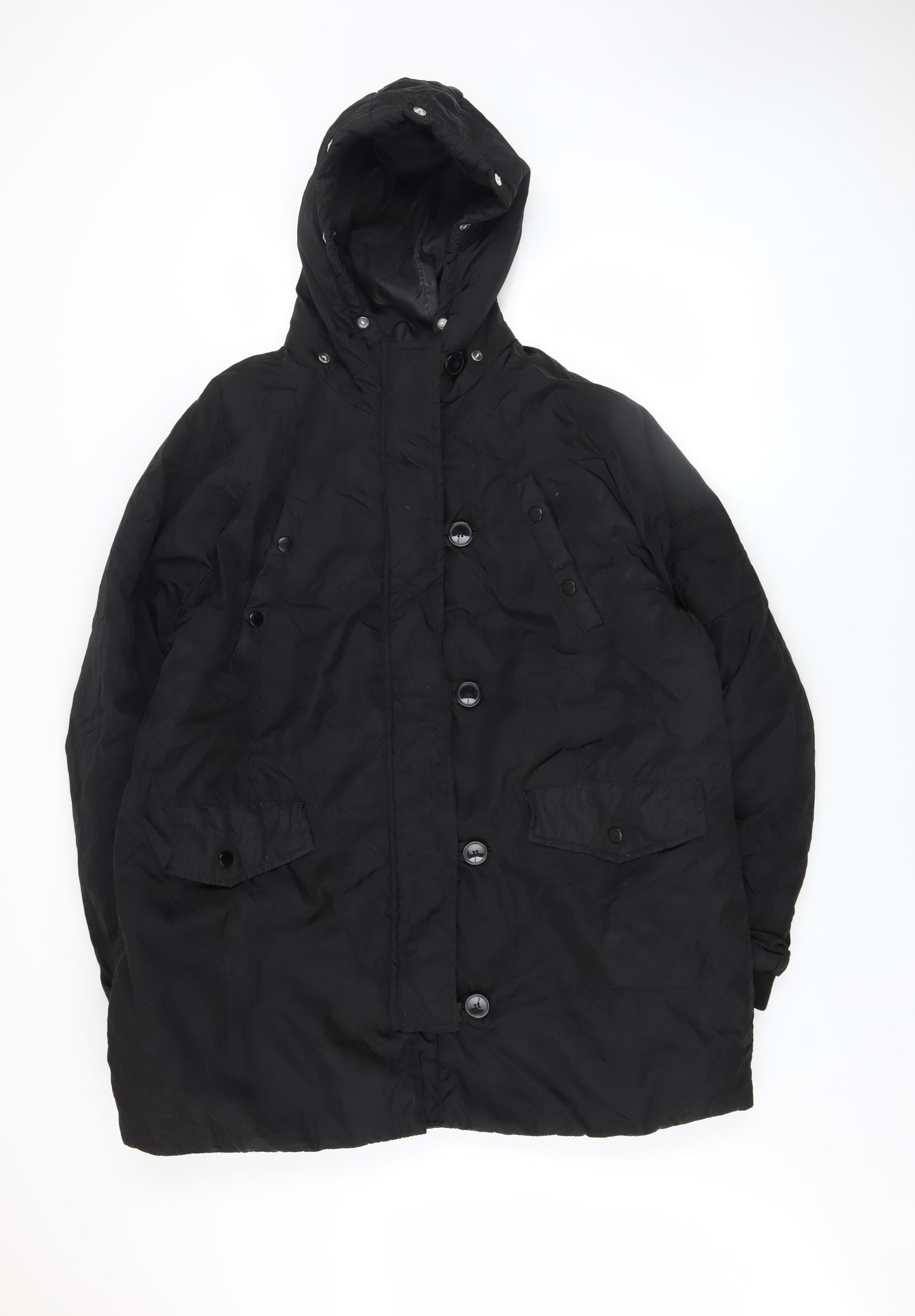 Womens UK Size 12 Boohoo Black Puffer Jacket