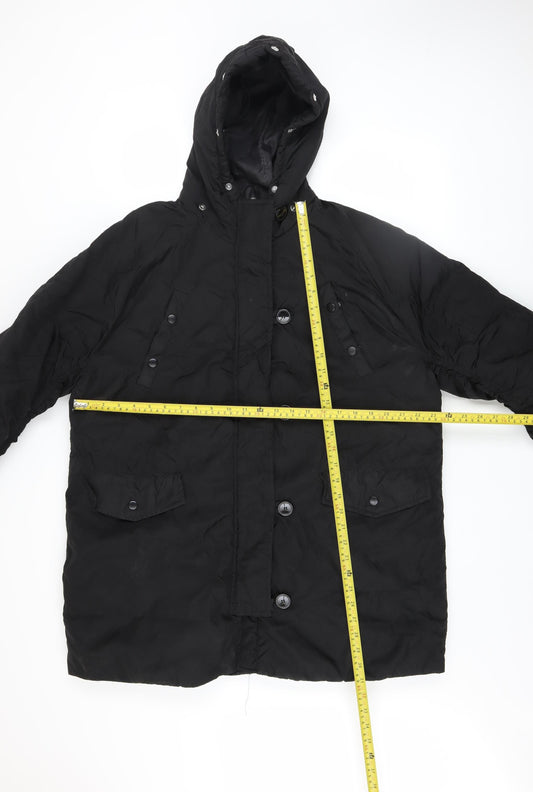 Womens UK Size 12 Boohoo Black Puffer Jacket